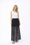 Duygu Altıntaş Siyah Dantel Etek – Lastikli Bel Rahat Kalıp Astarlı Uzun Şık Etek